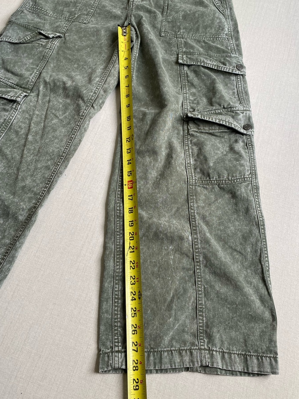 SO Olive Green Cargo Wide Leg Pants 100% Cotton Size L - Picture 4 of 10